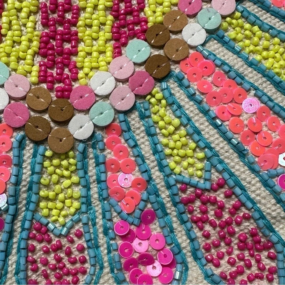 Katydid heart sequin bag with beads NWT